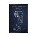 Icanvas Toilet Paper Navy Blue Patent Blueprint By Aged Pixel Canvas Print