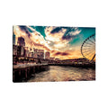 Icanvas Turquoise Seattle Sunrise Great Wheel Pier 57 Cityscape By Nature Magick