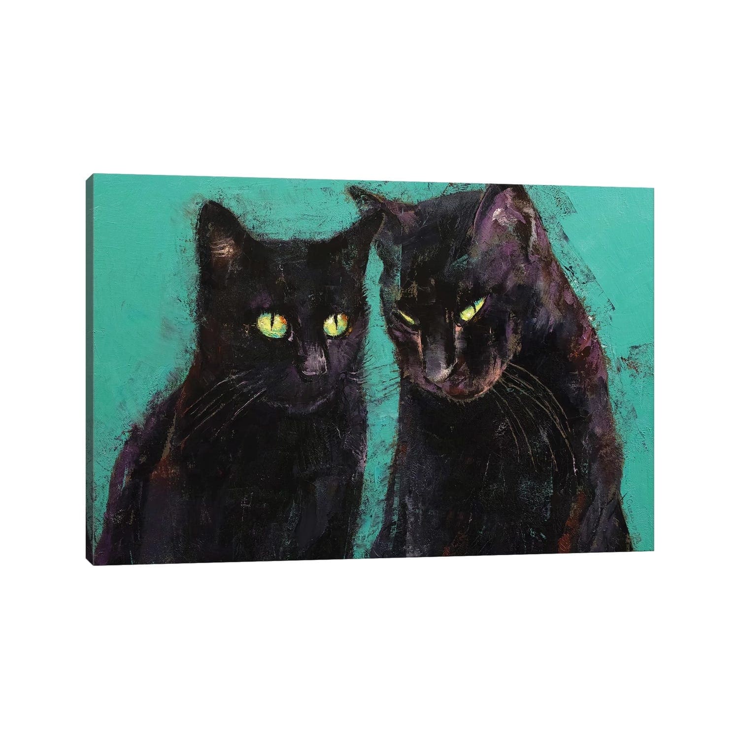 Icanvas Two Black Cats By Michael Creese Canvas Print
