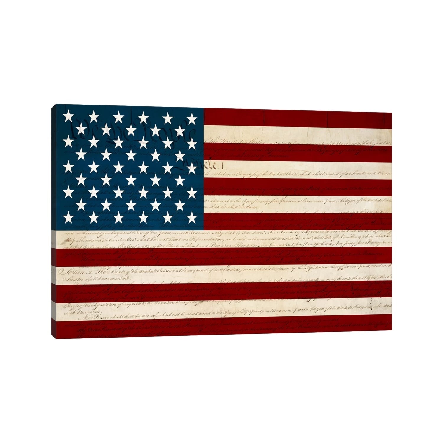 Icanvas Us Constitution American Flag By Icanvas Canvas Print