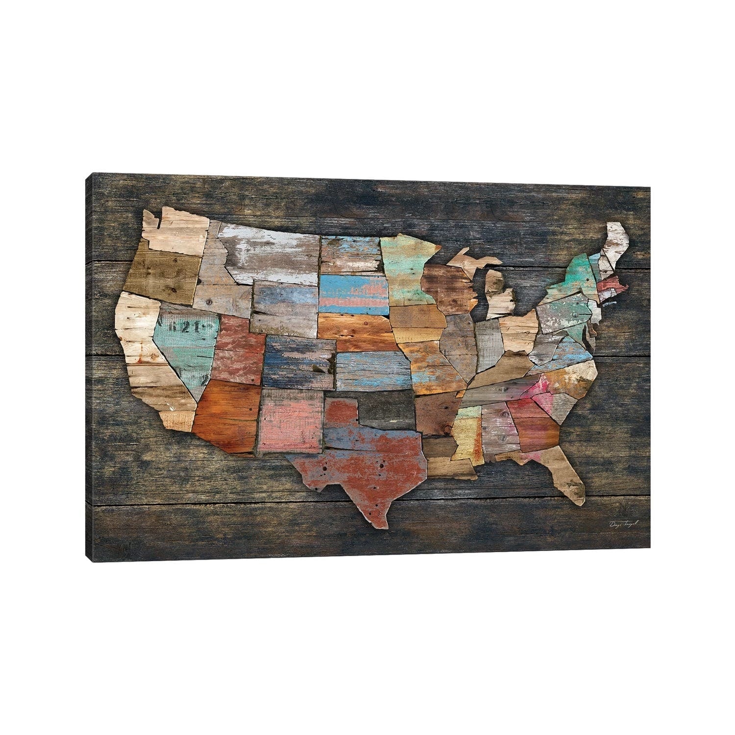 Icanvas Usa Map I By Diego Tirigall Canvas Print