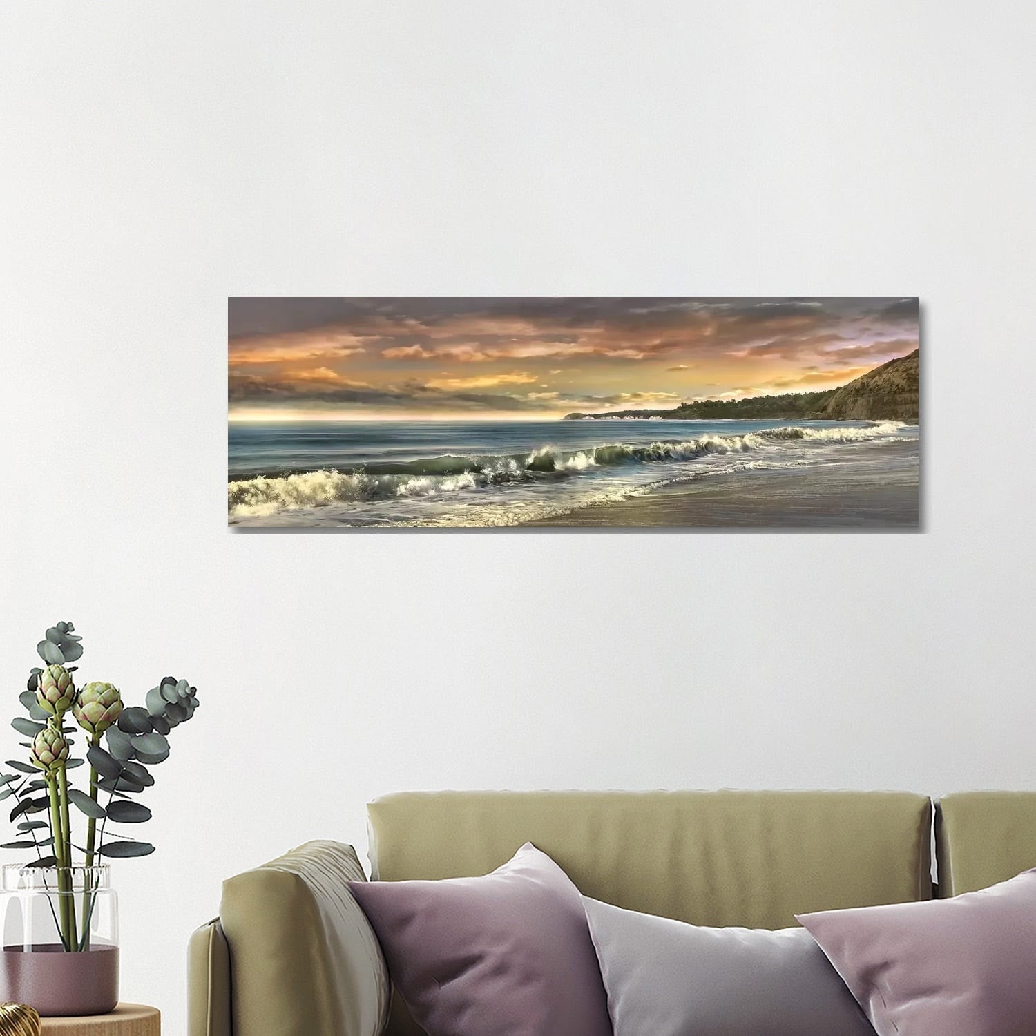 Icanvas Warm Sunset By Mike Calascibetta Canvas Print