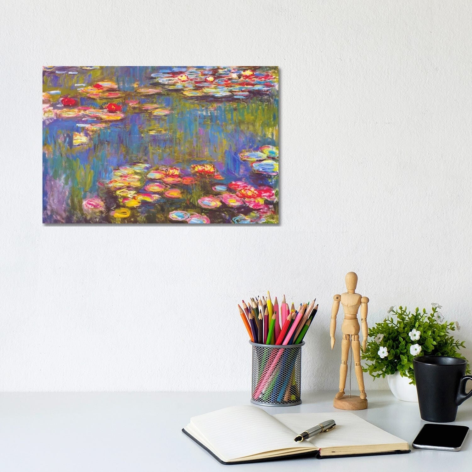 Icanvas Water Lilies By Claude Monet Canvas Print Wall Art