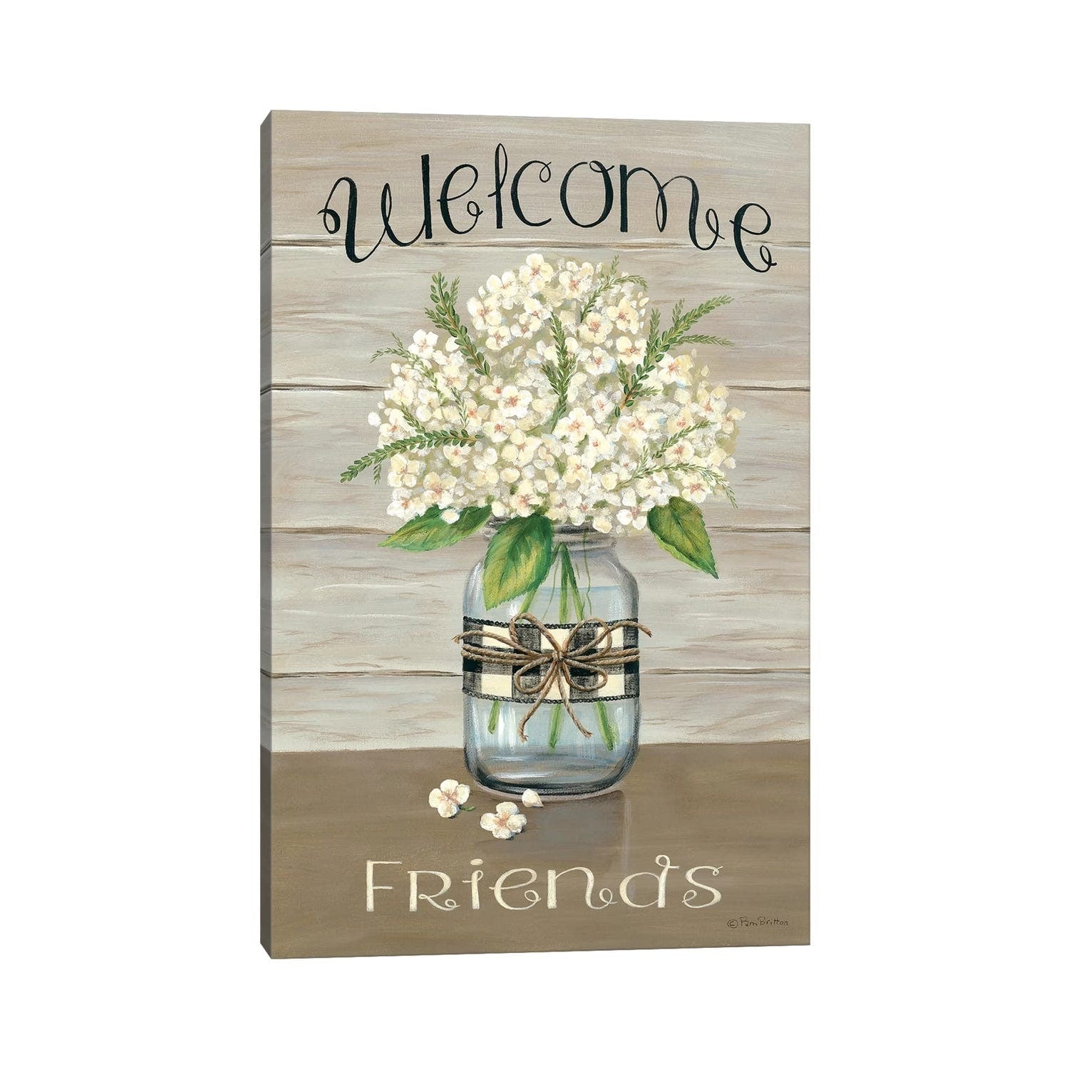 The Gray Barn Welcome Friends Mason Jar By Pam Britton