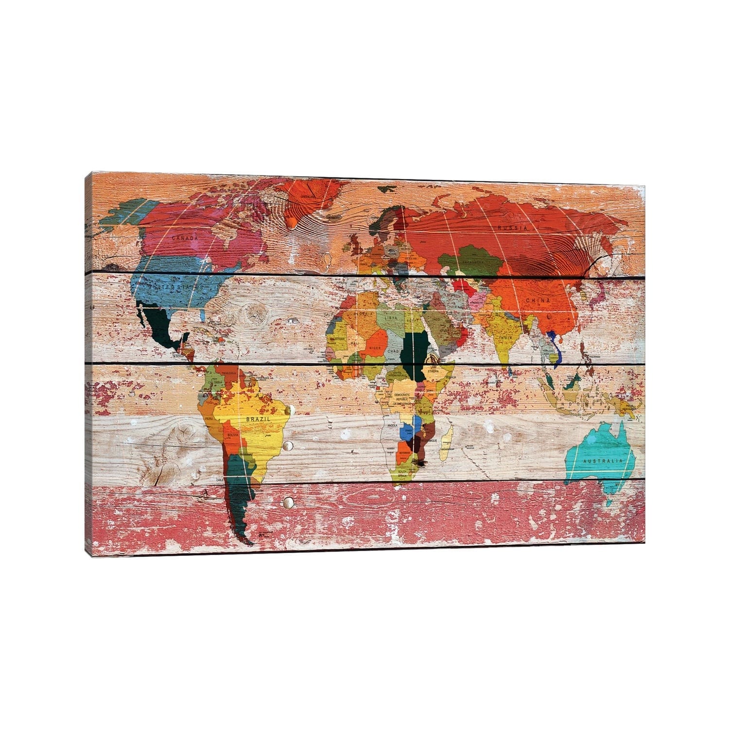 Icanvas World Map By Irena Orlov Canvas Print