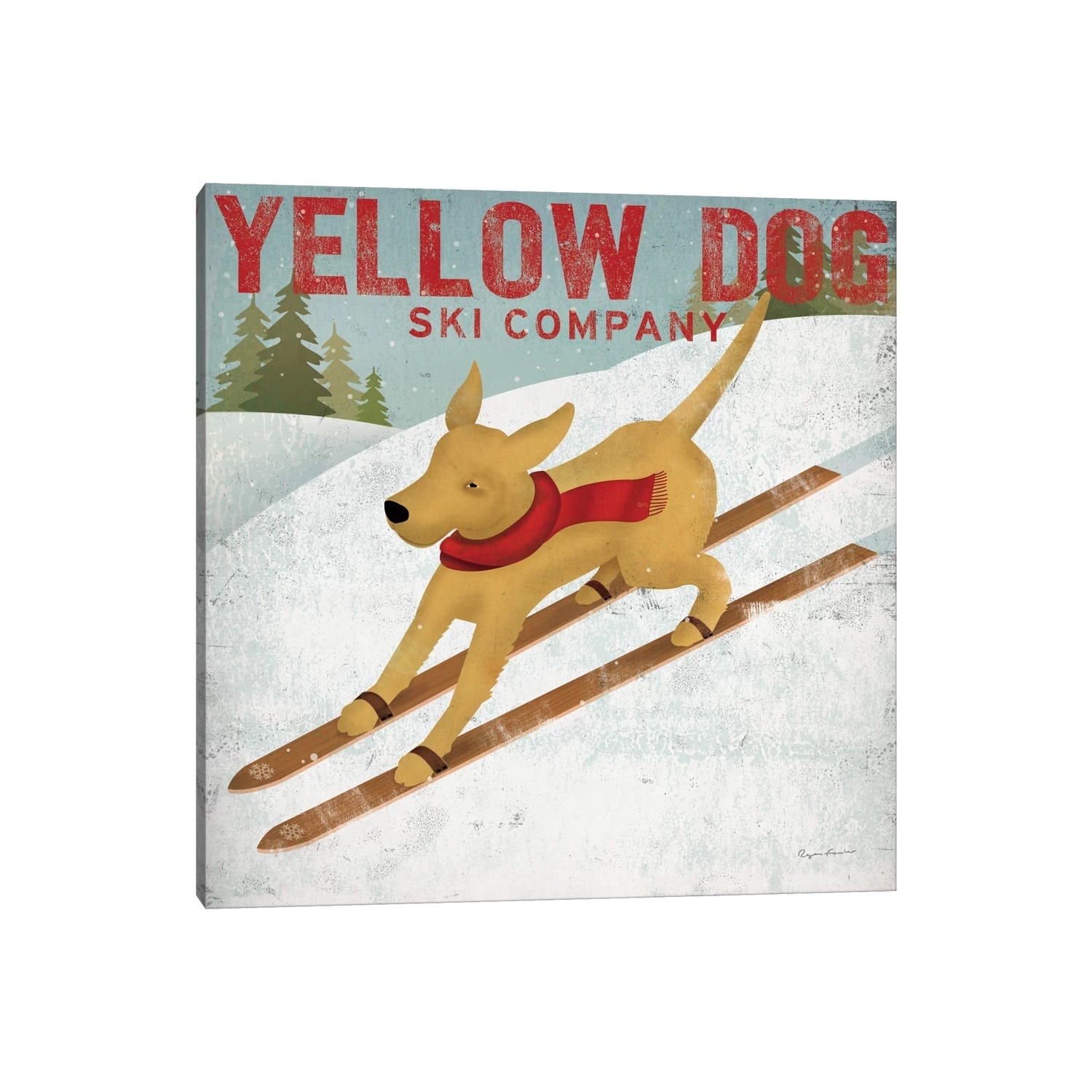 Icanvas Yellow Dog Ski Co. By Ryan Fowler Canvas Print