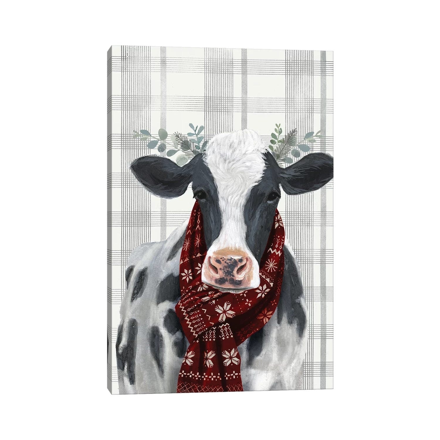 Icanvas Yuletide Cow I By Victoria Borges