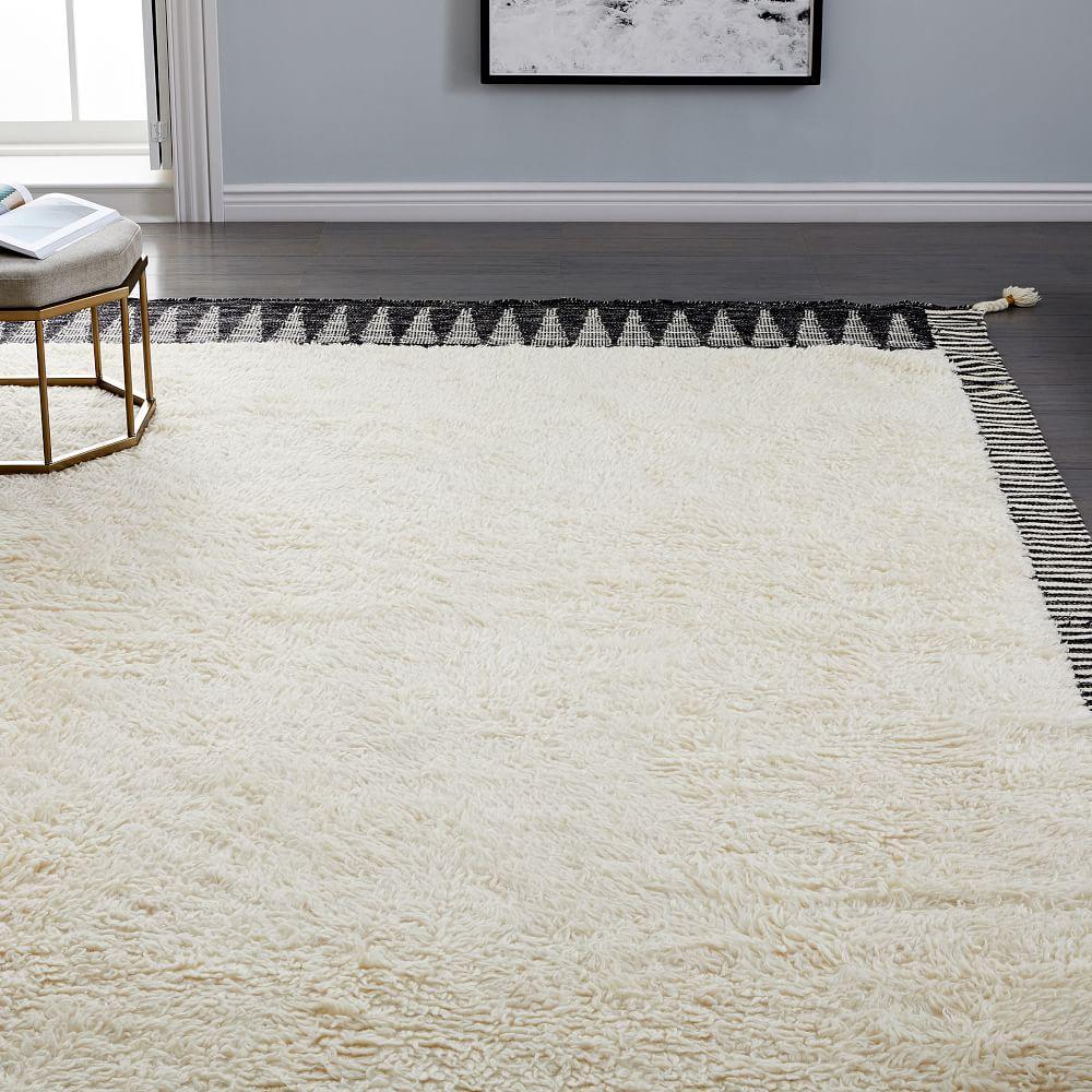Ikat Border Shag Rug