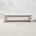 Ilise White Marble Indoor/Outdoor Side Table