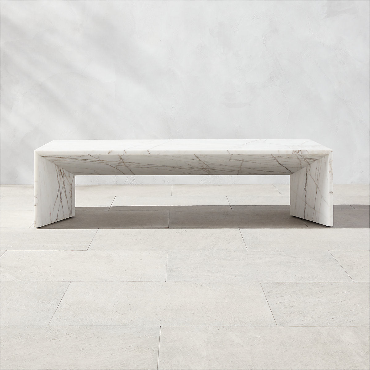 Ilise White Marble Indoor/Outdoor Side Table
