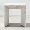 Ilise 50in White Marble Indoor/Outdoor Coffee Table