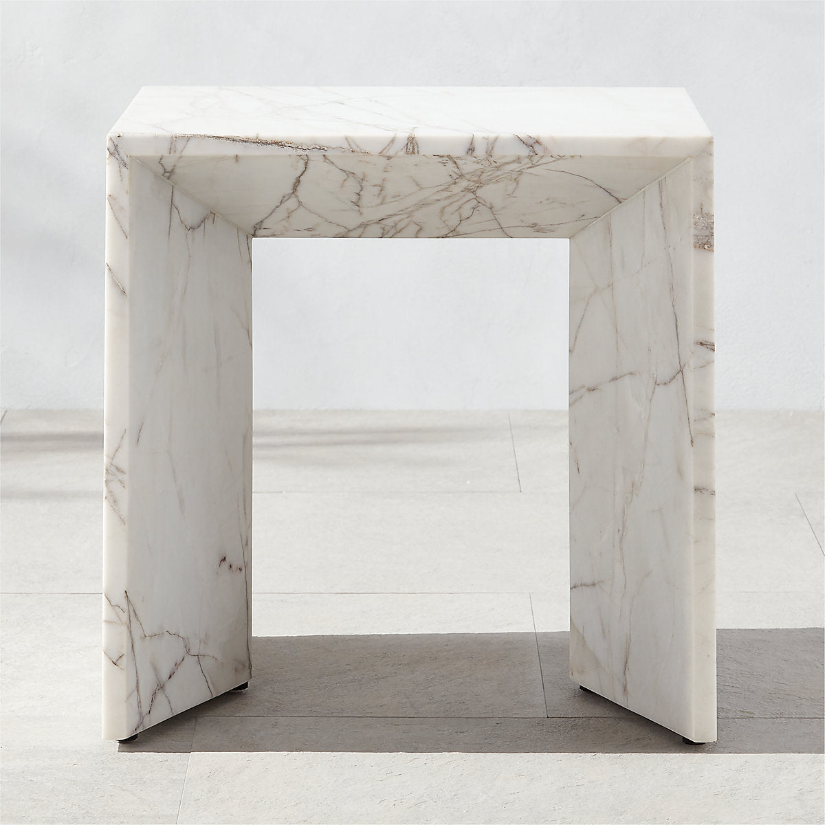 Ilise 50in White Marble Indoor/Outdoor Coffee Table