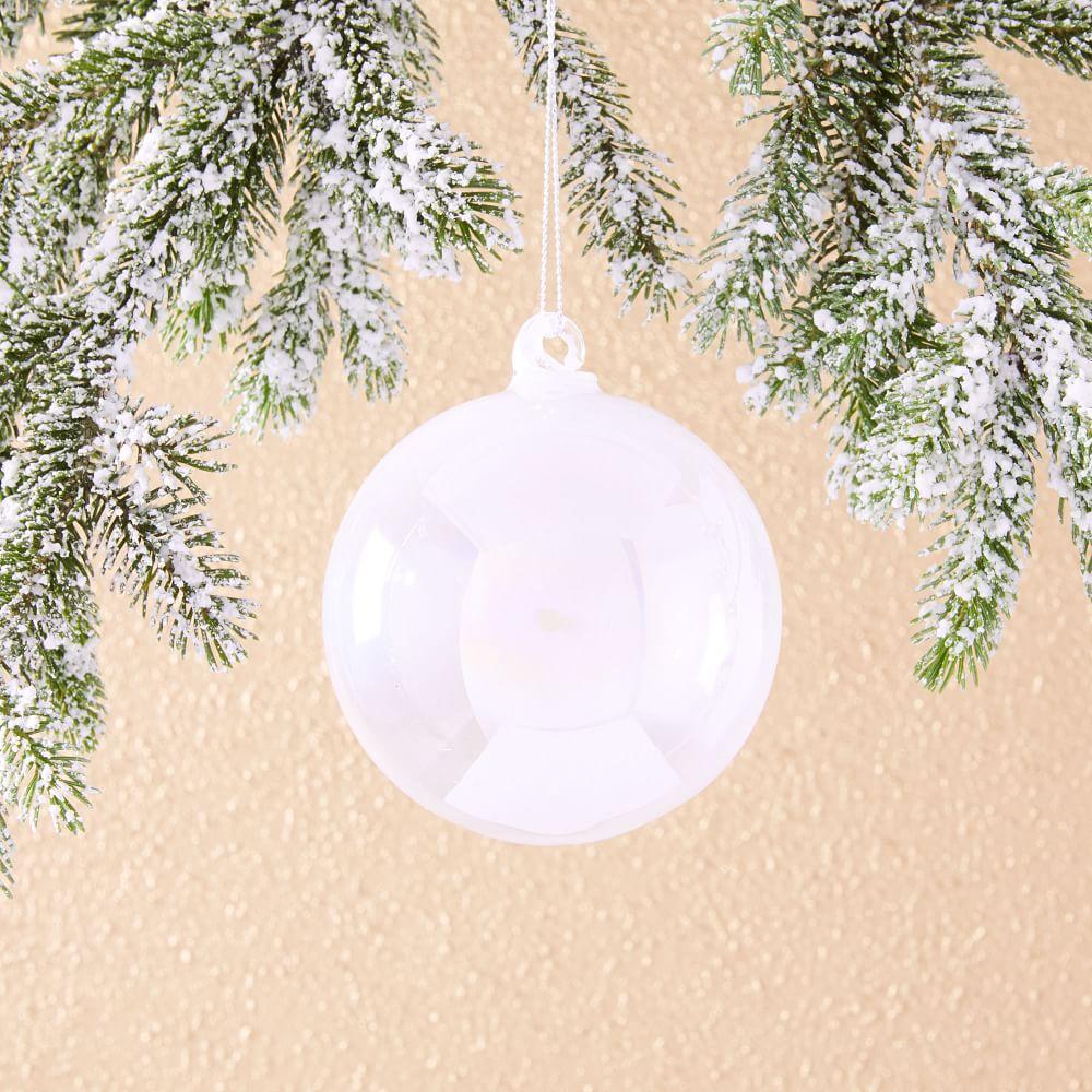 Iridescent Glass Ball Bauble - Pearl White