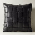 Jabas Black Woven Leather Pouf