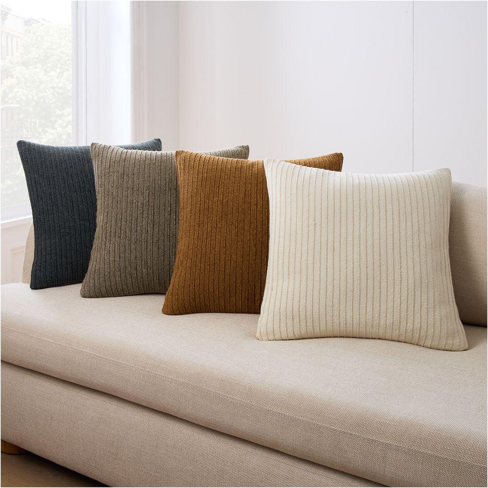 Jute Simple Line Cushion Cover