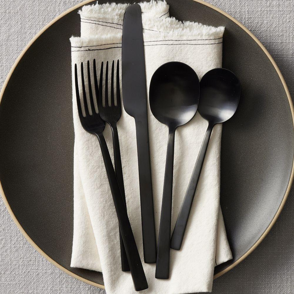 Kanto Stainless Steel Cutlery Sets - Black Satin