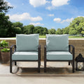 Kaplan 2 Pc Outdoor Seating Set With Mist Cushion Two Outdoor Chairs