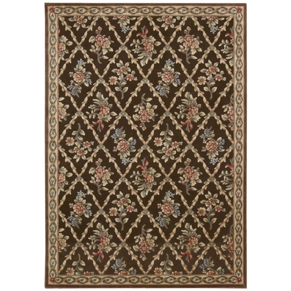 Kathy Ireland Villa Retreat Americana Wash Estate Chocolate Area Rug By Nourison 79 X 1010