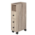 Kleankin Freestanding Compact Design Bathroom Cabinet With 2 Open Cabinets 1 Door Cabinet 1 Drawer And 4 Rolling Wheels