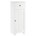 Kleankin Small Floor Storage Bathroom Cabinet Organizer With 1 Storage Drawer And Interior Adjustable Shelf White