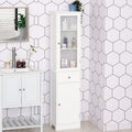 Kleankin Storage Cabinet With Doors And Shelves Perfect For Bathroom Living Room Kitchen Or Office Space White