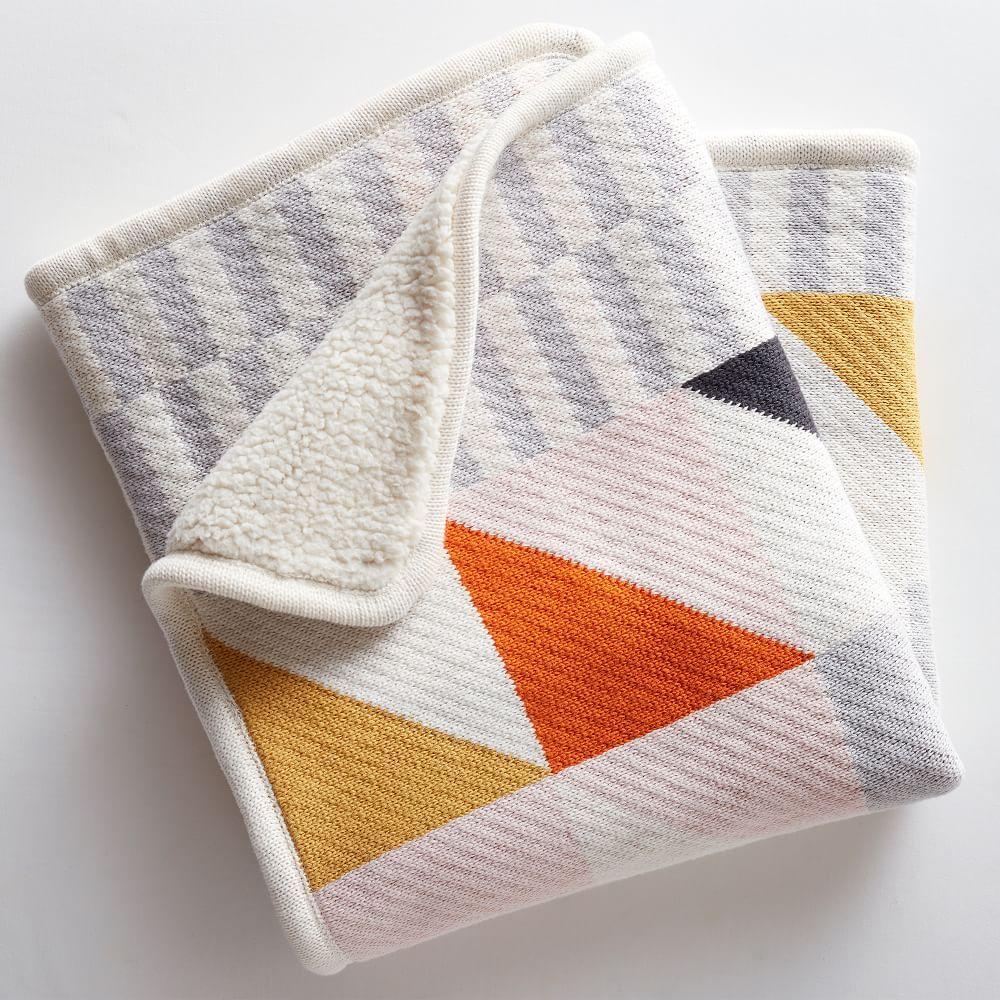 Knit Cotton Baby Blanket - Squares