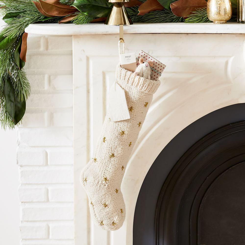 Knit Metallic Thread Starburst Stocking