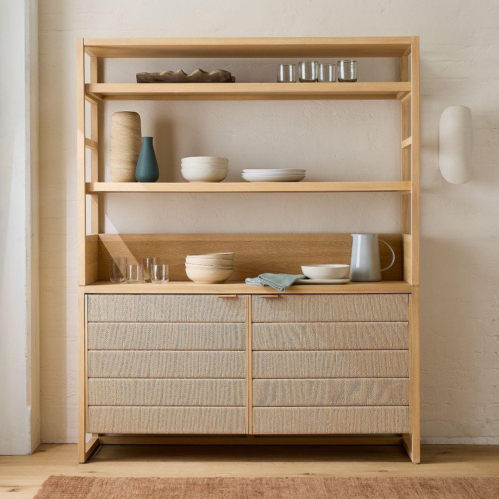 Kody Wood & Paper Cord Kitchen Hutch (147 cm)