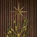 Kraft & Glitter Gem Starburst Tree Topper - Gold