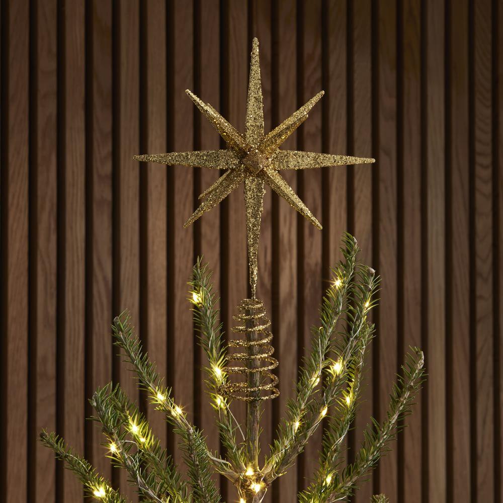 Kraft & Glitter Gem Starburst Tree Topper - Gold