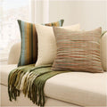 Layered Striated Stripe Cushion & Throw Set