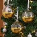 Leafed Glass Ball Baubles (Set of 3)