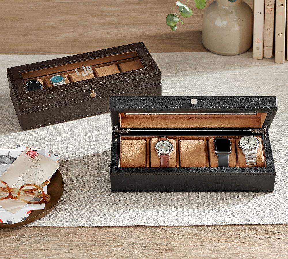 Pottery Barn Grant Leather Watch Box