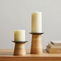 Leon Rattan & Metal Pillar Holders