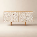 Lina 40in Stone and White Oak Entryway Cabinet