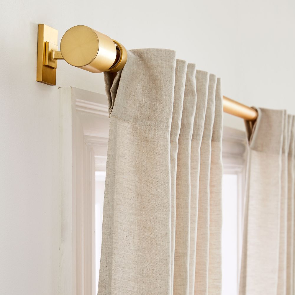 European Flax Linen & Lustre Velvet Curtain