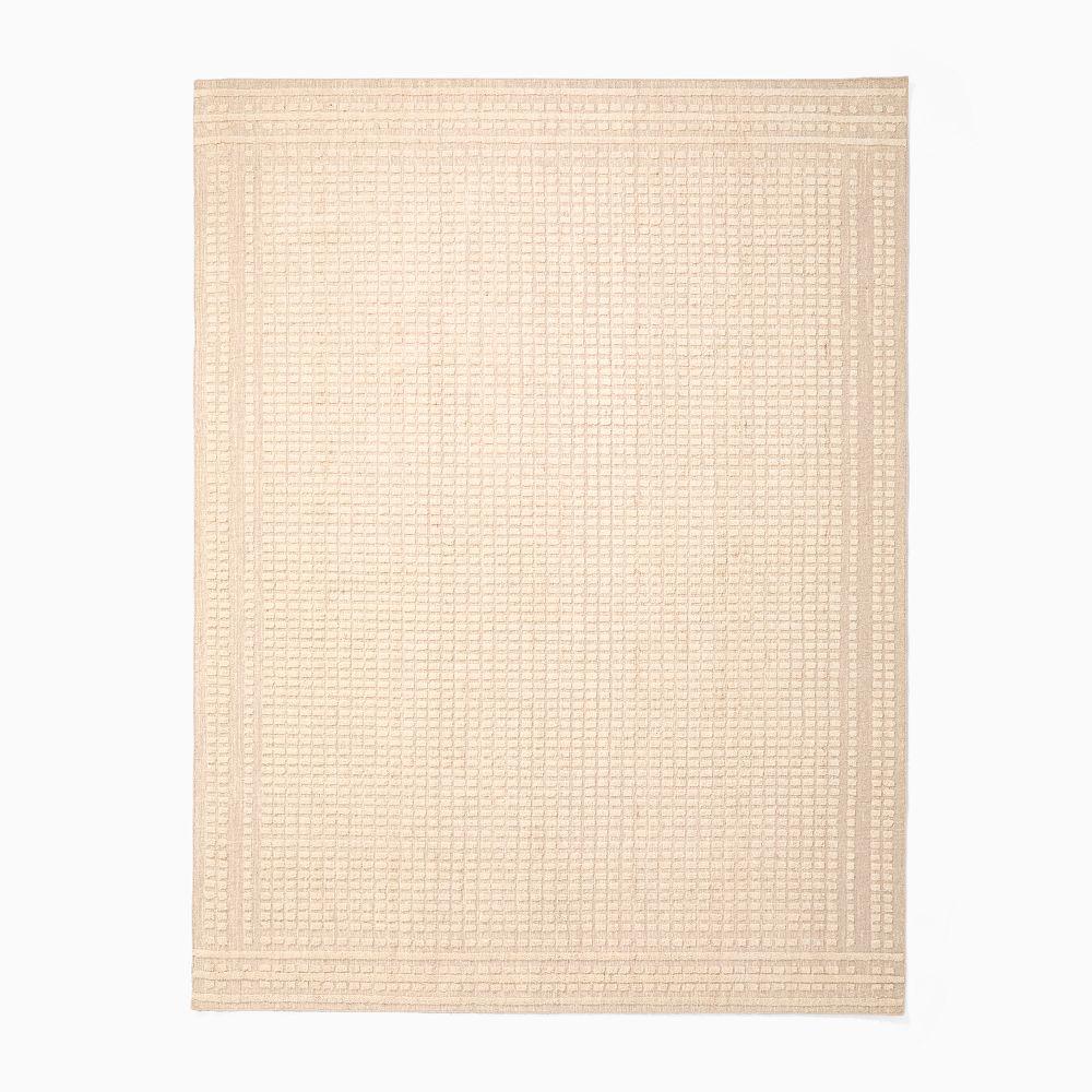 Loomed Grid Wool Rug