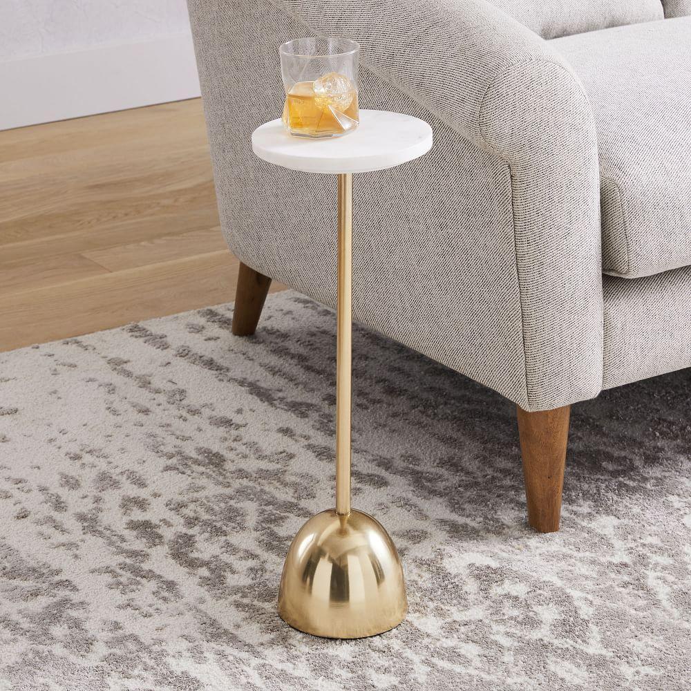 Marble & Brass Drink Table - Round