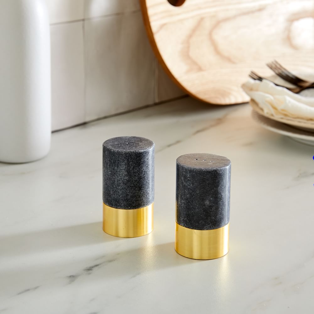 Black Marble Salt & Pepper Shakers