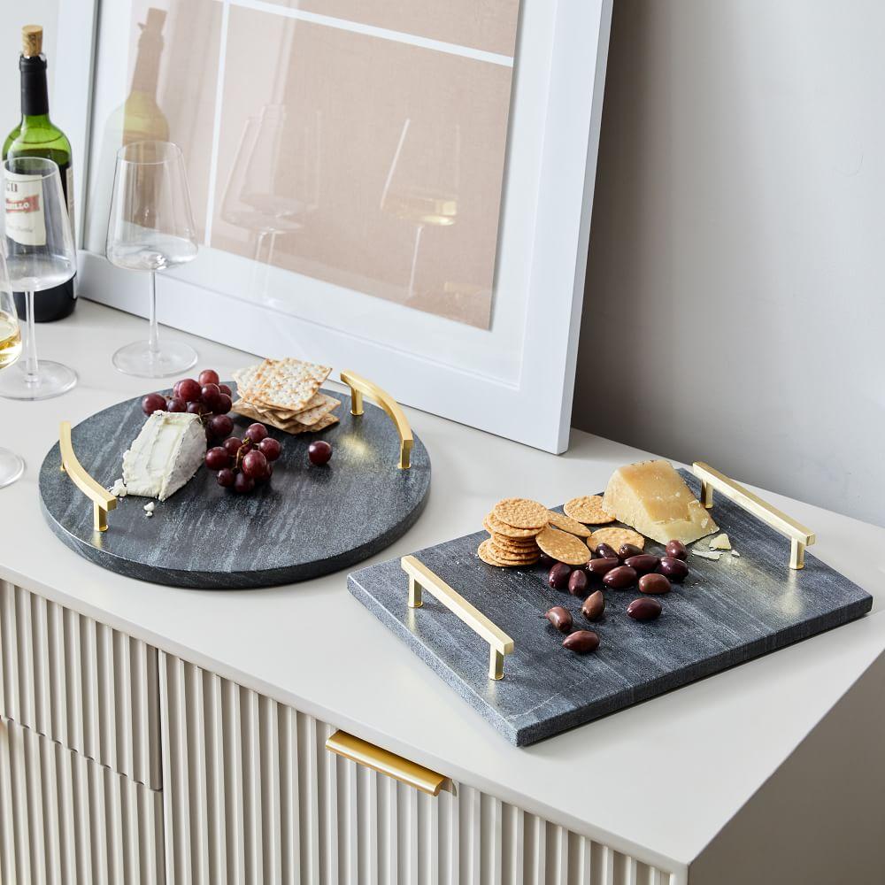 Brass & Black Marble Cheese Boards