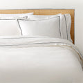 Marisal Organic Cotton Percale 400 Thread Count White and Black Standard Pillow Shams Set of 2