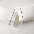 Marisal Organic Cotton Percale 400 Thread Count White and Black Queen Sheet Set