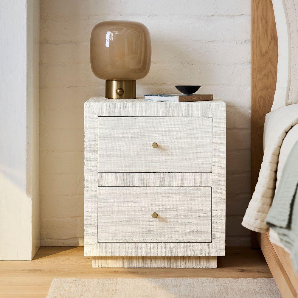 Mayson Painted Grasscloth Bedside Table (46 cm)