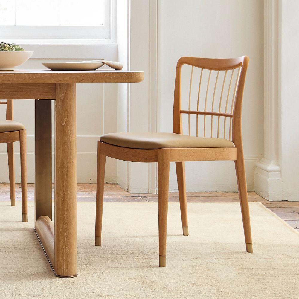 McKay Bamboo Spindle-Back Leather Dining Chair