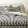 Melina Organic Cotton Black and Warm White Standard Pillow Shams Set of 2