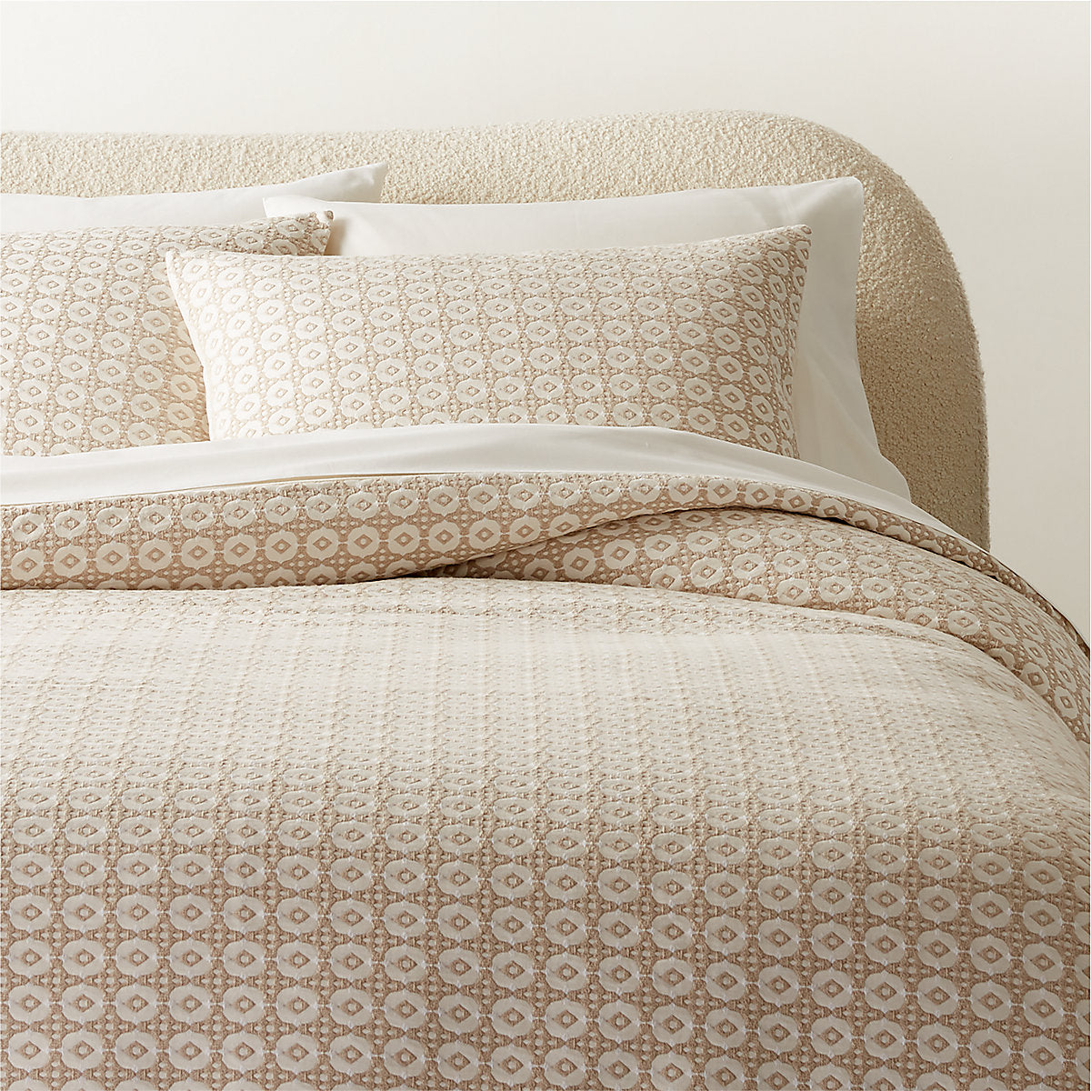 Melina Organic Cotton Natural and Warm White Standard Pillow Shams Set of 2