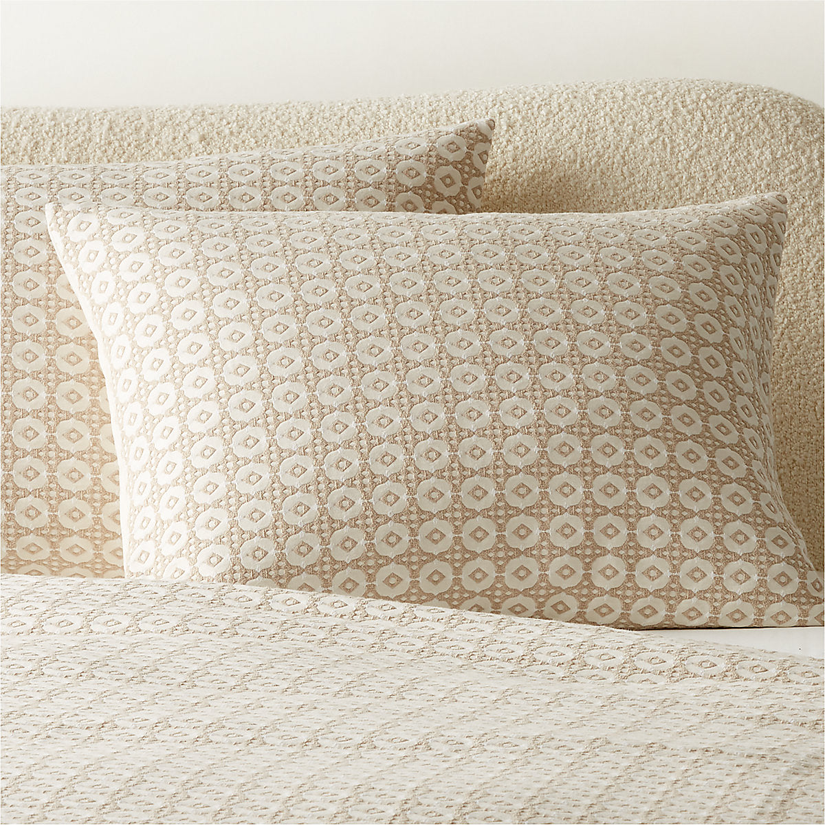Melina Organic Cotton Natural and Warm White King Duvet Cover