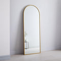 Metal Framed Arched Floor Mirror