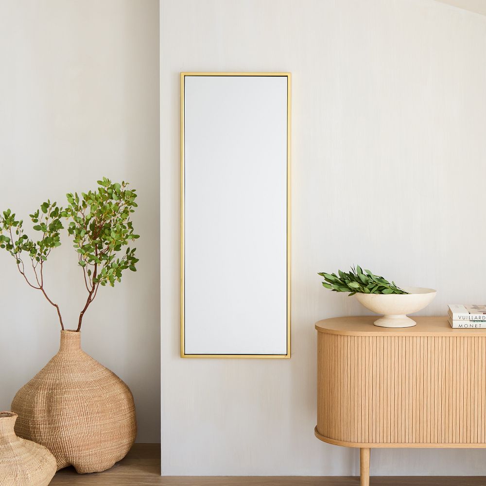 Metal Framed Long Rectangle Wall Mirror