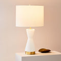 Metalised Glass Table Lamp & USB (64 cm)